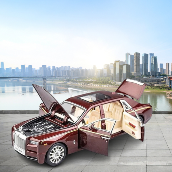 Rolls Royce Phantom Model 1:24 Scale Diecast Car - brownish-red