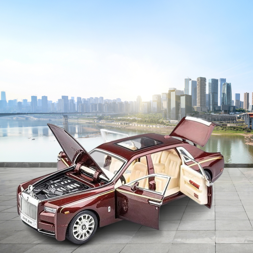 Rolls Royce Phantom Model 1:24 Scale Diecast Car - brownish-red
