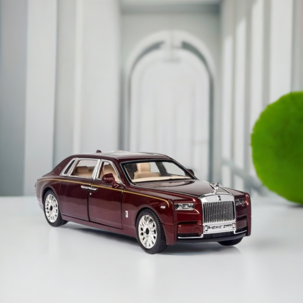 Rolls Royce Phantom Model 1:24 Scale Diecast Car - brownish-red - Image 1