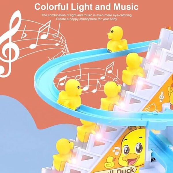 Musical Duck Track Slide and Climb Stairs Toys with 3 Duck - Image 4