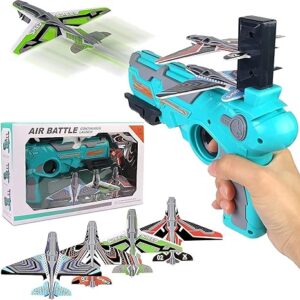 Flying Airplane Toy for Kids | Foam Plane with Air Battle Gun