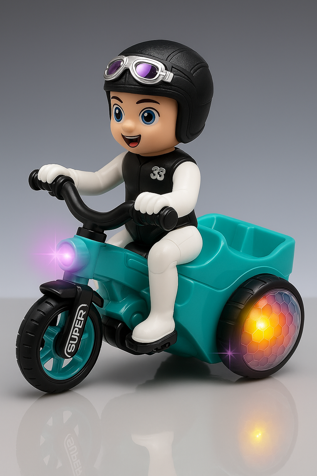 Stunt Tricycle Toy for Kids – Bump & Go Action with Flashing Lights & Music - Image 1