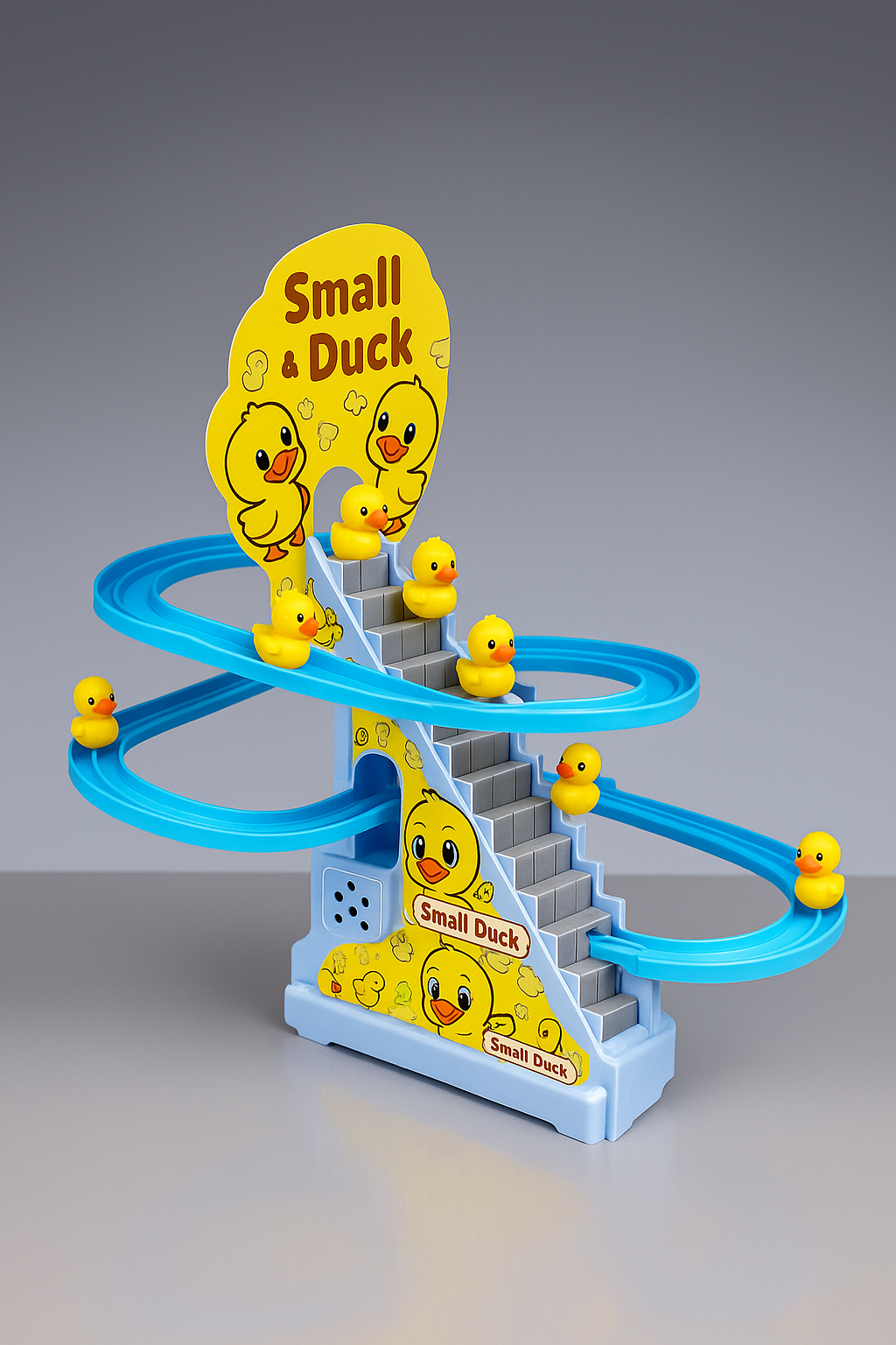 Musical Duck Track Slide and Climb Stairs Toys with 3 Duck - Image 1