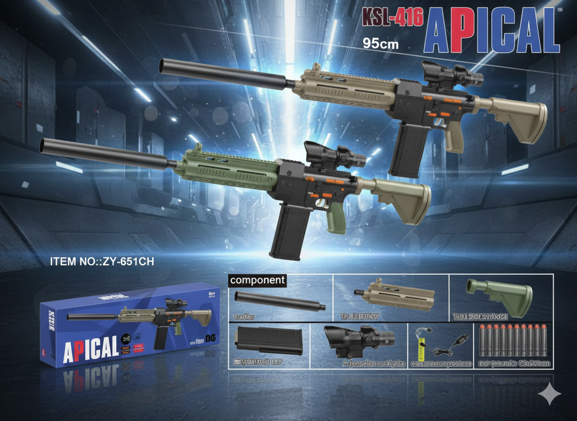 APICAL KSL-416 Super Gun with Bullet Sound Effects | Darts & Plastic Bullets - Image 1