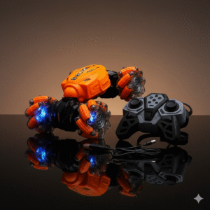 rc stunt car – remote control toy with 360° flips, led lights & music